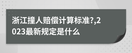浙江撞人賠償計(jì)算標(biāo)準(zhǔn)?,2023最新規(guī)定是什么