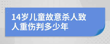14歲兒童故意殺人致人重傷判多少年