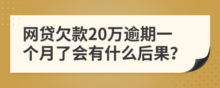 網(wǎng)貸欠款20萬(wàn)逾期一個(gè)月了會(huì)有什么后果？
