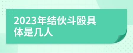 2023年結(jié)伙斗毆具體是幾人