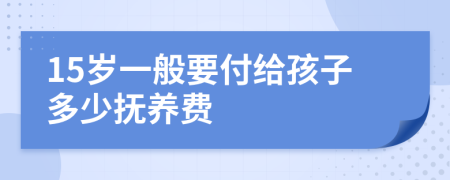 15歲一般要付給孩子多少撫養(yǎng)費(fèi)