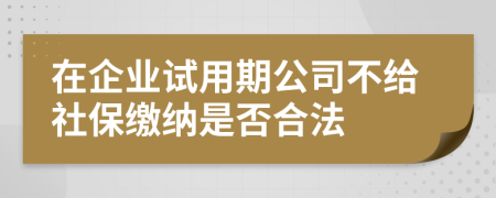在企業(yè)試用期公司不給社保繳納是否合法
