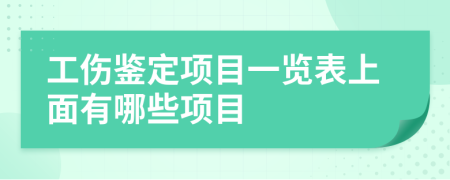 工傷鑒定項(xiàng)目一覽表上面有哪些項(xiàng)目