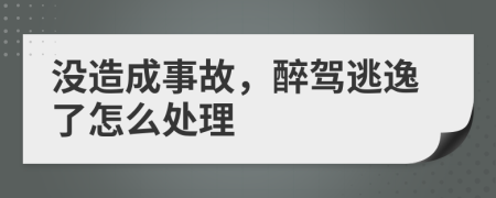 沒造成事故，醉駕逃逸了怎么處理