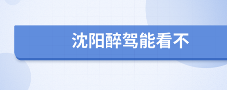 沈陽醉駕能看不