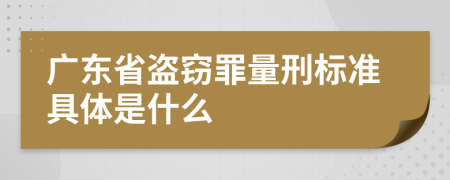 廣東省盜竊罪量刑標(biāo)準(zhǔn)具體是什么