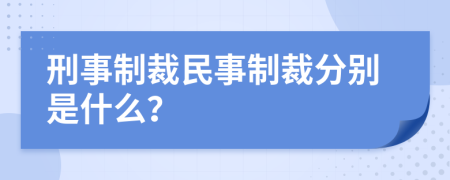刑事制裁民事制裁分別是什么？