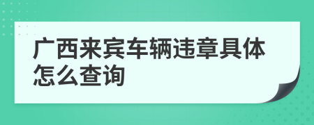 廣西來(lái)賓車輛違章具體怎么查詢