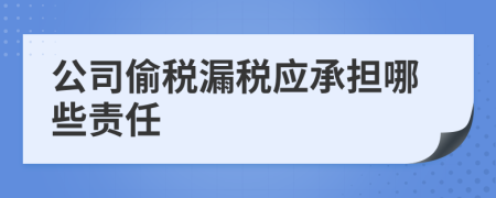 公司偷稅漏稅應(yīng)承擔(dān)哪些責(zé)任