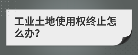 工業(yè)土地使用權(quán)終止怎么辦？