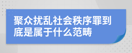 聚眾擾亂社會秩序罪到底是屬于什么范疇