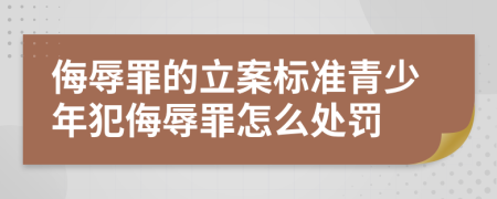 侮辱罪的立案標(biāo)準(zhǔn)青少年犯侮辱罪怎么處罰
