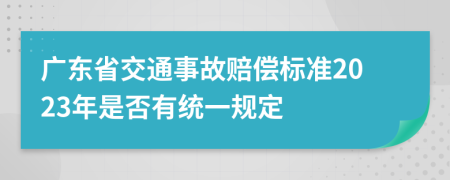 廣東省交通事故賠償標(biāo)準(zhǔn)2023年是否有統(tǒng)一規(guī)定