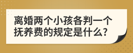 離婚兩個(gè)小孩各判一個(gè)撫養(yǎng)費(fèi)的規(guī)定是什么?