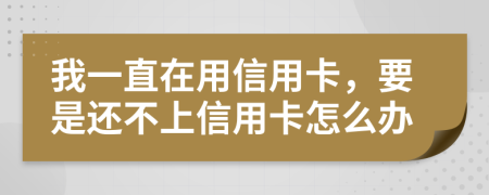 我一直在用信用卡，要是還不上信用卡怎么辦