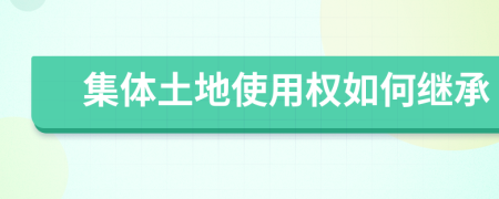 集體土地使用權(quán)如何繼承