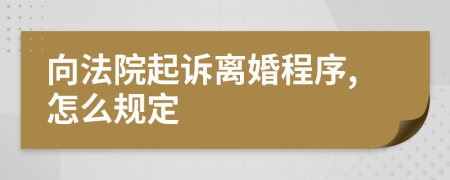 向法院起訴離婚程序,怎么規(guī)定