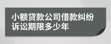 小額貸款公司借款糾紛訴訟期限多少年