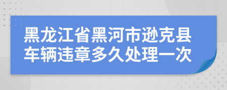 黑龍江省黑河市遜克縣車輛違章多久處理一次
