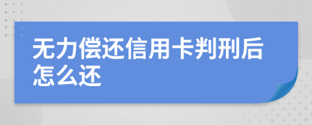 無(wú)力償還信用卡判刑后怎么還