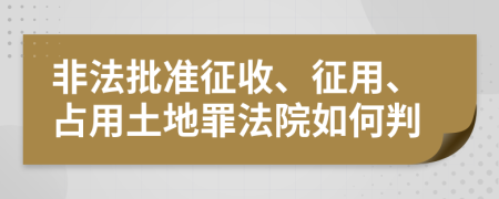 非法批準(zhǔn)征收、征用、占用土地罪法院如何判