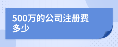 500萬的公司注冊費多少