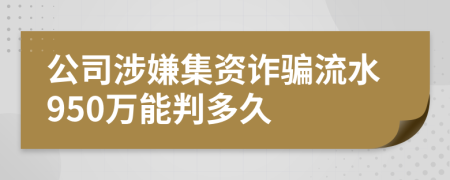 公司涉嫌集資詐騙流水950萬能判多久