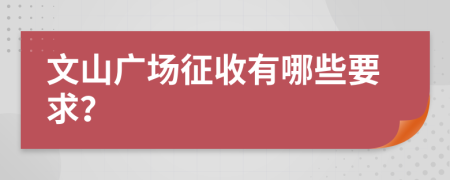 文山廣場征收有哪些要求？