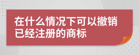 在什么情況下可以撤銷已經(jīng)注冊的商標