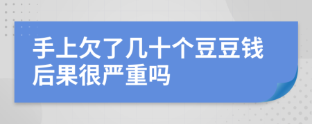 手上欠了幾十個(gè)豆豆錢后果很嚴(yán)重嗎