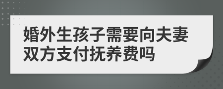 婚外生孩子需要向夫妻雙方支付撫養(yǎng)費(fèi)嗎