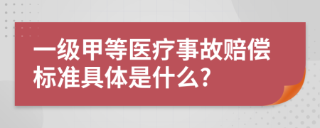 一級甲等醫(yī)療事故賠償標準具體是什么?