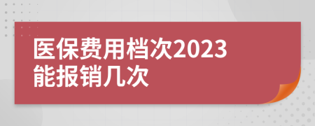 醫(yī)保費用檔次2023能報銷幾次