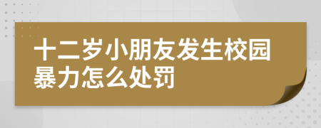 十二歲小朋友發(fā)生校園暴力怎么處罰