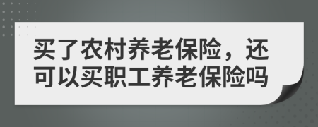 買了農(nóng)村養(yǎng)老保險(xiǎn)，還可以買職工養(yǎng)老保險(xiǎn)嗎