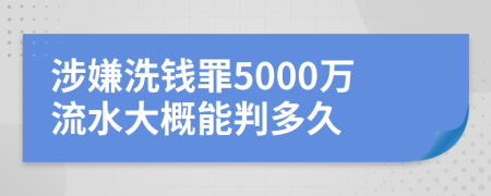 涉嫌洗錢罪5000萬流水大概能判多久