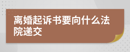 離婚起訴書要向什么法院遞交