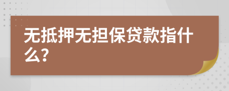 無(wú)抵押無(wú)擔(dān)保貸款指什么？