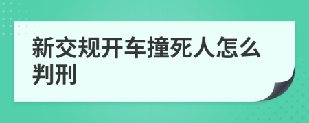 新交規(guī)開車撞死人怎么判刑