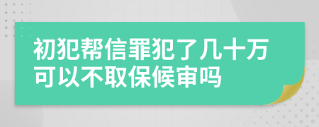 初犯幫信罪犯了幾十萬可以不取保候審嗎
