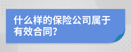 什么樣的保險(xiǎn)公司屬于有效合同？