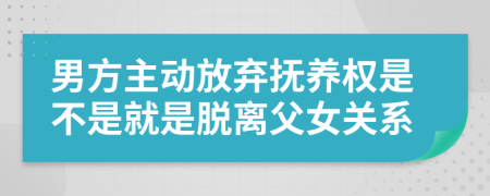 男方主動(dòng)放棄撫養(yǎng)權(quán)是不是就是脫離父女關(guān)系