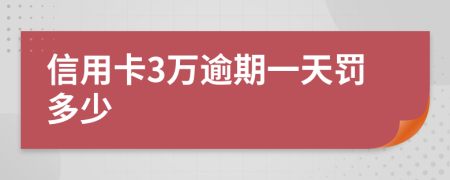 信用卡3萬(wàn)逾期一天罰多少