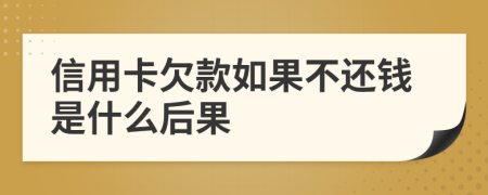 信用卡欠款如果不還錢是什么后果