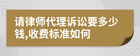 請律師代理訴訟要多少錢,收費標(biāo)準(zhǔn)如何