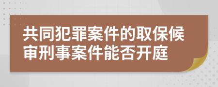 共同犯罪案件的取保候審刑事案件能否開(kāi)庭
