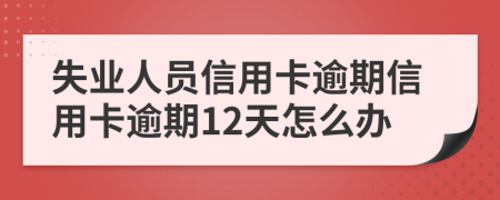 失業(yè)人員信用卡逾期信用卡逾期12天怎么辦