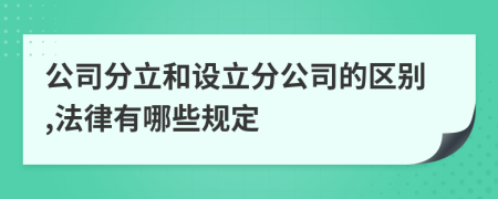 公司分立和設(shè)立分公司的區(qū)別,法律有哪些規(guī)定