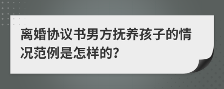 離婚協(xié)議書男方撫養(yǎng)孩子的情況范例是怎樣的？