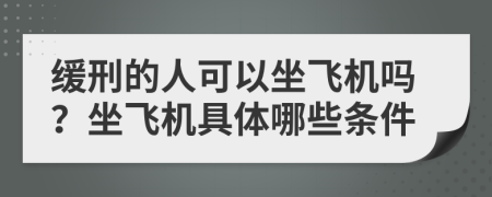 緩刑的人可以坐飛機(jī)嗎？坐飛機(jī)具體哪些條件